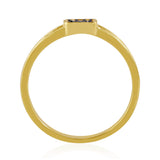 Inel din Argint 925 Placat cu Aur ( 1.99 grame ) cu Diamant Albastru 0.07 Carate