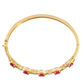 Brățară din Argint 925 Placat cu Aur ( 12.27 grame ) cu Rubin Thailandez și Topaz Alb 3.6 Carate