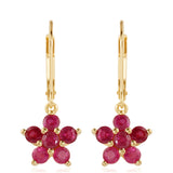 Cercei din Argint 925 Placat cu Aur ( 2.06 grame ) cu Rubin Thailandez 1.88 Carate