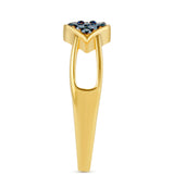 Inel din Argint 925 Placat cu Aur ( 2.64 grame ) cu Diamant Albastru 0.24 Carate