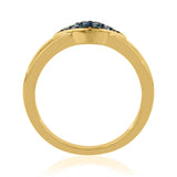 Inel din Argint 925 Placat cu Aur ( 2.64 grame ) cu Diamant Albastru 0.24 Carate