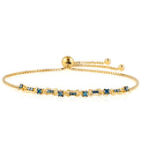 Brățară din Argint 925 Placat cu Aur ( 2.98 grame ) cu Diamant Albastru 0.31 Carate