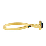 Inel din Argint 925 Placat cu Aur ( 1.15 grame ) cu Diamant Albastru 0.09 Carate