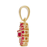 Pandantiv din Argint 925 Placat cu Aur ( 1.03 grame ) cu Rubin Thailandez și Topaz Alb 0.99 Carate
