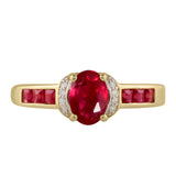 Inel din Argint 925 Placat cu Aur ( 1.71 grame ) cu Rubin Thailandez și Topaz Alb 1.91 Carate