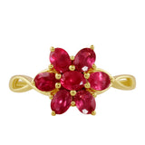 Inel din Argint 925 Placat cu Aur ( 1.46 grame ) cu Rubin Thailandez 1.81 Carate