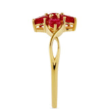 Inel din Argint 925 Placat cu Aur ( 1.46 grame ) cu Rubin Thailandez 1.81 Carate