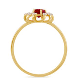 Inel din Argint 925 Placat cu Aur ( 1.28 grame ) cu Rubin Thailandez și Topaz Alb 0.45 Carate