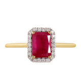 Inel din Argint 925 Placat cu Aur ( 1.28 grame ) cu Rubin Thailandez și Topaz Alb 1.69 Carate