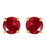 Cercei din Argint 925 Placat cu Aur ( 0.67 grame ) cu Rubin Thailandez 1.45 Carate
