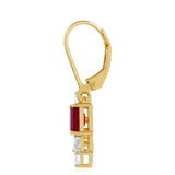 Cercei din Argint 925 Placat cu Aur ( 2.31 grame ) cu Rubin Thailandez și Topaz Alb 2.74 Carate