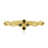 Inel din Argint 925 Placat cu Aur ( 1.85 grame ) cu Diamant Albastru 0.07 Carate