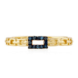 Inel din Argint 925 Placat cu Aur ( 2.14 grame ) cu Diamant Albastru 0.11 Carate
