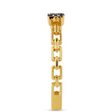 Inel din Argint 925 Placat cu Aur ( 2.14 grame ) cu Diamant Albastru 0.11 Carate