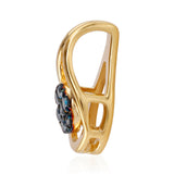 Pandantiv din Argint 925 Placat cu Aur ( 0.55 grame ) cu Diamant Albastru 0.08 Carate