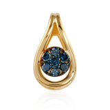 Pandantiv din Argint 925 Placat cu Aur ( 0.55 grame ) cu Diamant Albastru 0.08 Carate