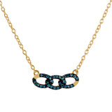 Colier din Argint 925 Placat cu Aur ( 3.21 grame ) cu Diamant Albastru 0.22 Carate