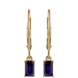 Cercei din Aur de 9K ( 0.93 grame ) cu Safir Thailandez 1.05 Carate