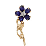 Broşă din Aur de 9K ( 1.54 grame ) cu Safir Thailandez și Topaz Alb 1.3 Carate