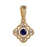 Pandantiv din Aur de 9K ( 0.77 grame ) cu Safir Thailandez și Topaz Alb 0.21 Carate