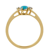 Inel din Argint 925 Placat cu Aur ( 1.87 grame ) cu Turcoaz ”Frumoasa Adormită” și Topaz Alb 0.51 Carate