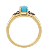 Inel din Argint 925 Placat cu Aur ( 2.45 grame ) cu Turcoaz ”Frumoasa Adormită” și Topaz Alb 1.14 Carate
