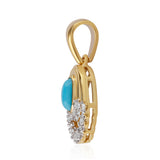 Pandantiv din Argint 925 Placat cu Aur ( 1.23 grame ) cu Turcoaz ”Frumoasa Adormită” și Topaz Alb 0.42 Carate