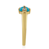 Inel din Argint 925 Placat cu Aur ( 2.43 grame ) cu Turcoaz ”Frumoasa Adormită” și Topaz Alb 0.57 Carate