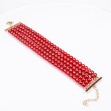 Brățară din Argint 925 Placat cu Aur ( 3.41 grame ) cu Perlă de apă dulce roșie 247 Carate