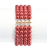 Brățară din Argint 925 Placat cu Aur ( 0.2 grame ) cu Perlă de apă dulce roșie 170 Carate