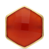 Inel din Argint 925 Placat cu Aur ( 4.65 grame ) cu Onix Roșu 21.72 Carate