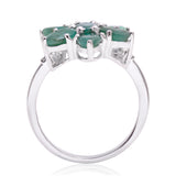 Inel din Argint 925 ( 3.33 grame ) cu Smarald Brazilian și Topaz Alb 3.16 Carate