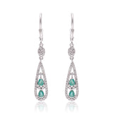 Cercei din Argint 925 ( 3.95 grame ) cu Smarald Brazilian și Topaz Alb 0.81 Carate