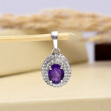 Pandantiv din Argint 925 ( 2.05 grame ) cu Ametist Marocan și Topaz Alb 1.4 Carate