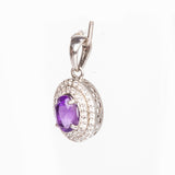Pandantiv din Argint 925 ( 2.05 grame ) cu Ametist Marocan și Topaz Alb 1.4 Carate