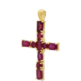 Cruce Pandantiv din Argint 925 Placat cu Aur ( 1.89 grame ) cu Rubin Malagasy 2.7 Carate