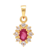 Pandantiv din Argint 925 Placat cu Aur ( 1.29 grame ) cu Rubin Malagasy și Topaz Alb 0.68 Carate