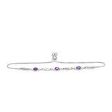 Brățară din Argint 925 ( 2.85 grame ) cu Ametist Marocan și Topaz Alb 0.3 Carate