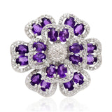 Inel din Argint 925 ( 7.75 grame ) cu Ametist Marocan și Topaz Alb 2.52 Carate