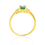 Inel din Argint 925 Placat cu Aur ( 1.99 grame ) cu Smarald Brazilian 0.66 Carate
