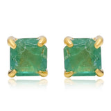 Cercei din Argint 925 Placat cu Aur ( 0.99 grame ) cu Smarald Brazilian 0.9 Carate