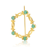 Broşă din Argint 925 Placat cu Aur ( 5.16 grame ) cu Smarald Brazilian 2 Carate