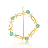 Broşă din Argint 925 Placat cu Aur ( 5.16 grame ) cu Smarald Brazilian 2 Carate