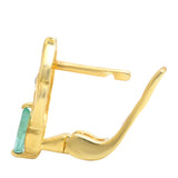 Cercei din Argint 925 Placat cu Aur ( 3.17 grame ) cu Smarald Brazilian și Topaz Alb 0.97 Carate