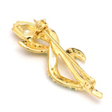 Broşă din Argint 925 Placat cu Aur ( 2.32 grame ) cu Smarald Brazilian și Topaz Alb 0.18 Carate
