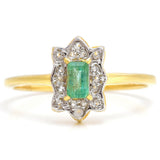 Inel din Argint 925 Placat cu Aur ( 2.16 grame ) cu Smarald Brazilian și Topaz Alb 0.41 Carate