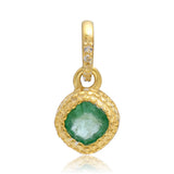 Pandantiv din Argint 925 Placat cu Aur ( 1.31 grame ) cu Smarald Brazilian și Topaz Alb 0.76 Carate