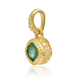 Pandantiv din Argint 925 Placat cu Aur ( 1.31 grame ) cu Smarald Brazilian și Topaz Alb 0.76 Carate