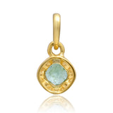 Pandantiv din Argint 925 Placat cu Aur ( 1.31 grame ) cu Smarald Brazilian și Topaz Alb 0.76 Carate
