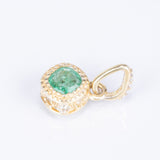 Pandantiv din Argint 925 Placat cu Aur ( 1.31 grame ) cu Smarald Brazilian și Topaz Alb 0.76 Carate